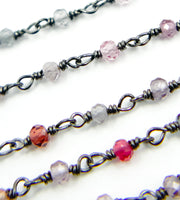 Multi Spinal Faceted Roundel Wire Wrapped Chain